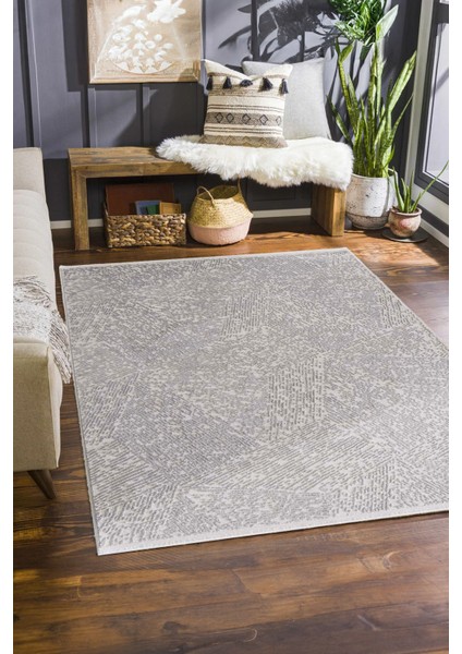 Enti Akik 8607 Gri Halı Kilim Salon Mutfak Kesme Yolluk Dokuma