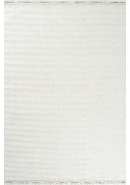 Enti Piana 1101 Beyaz Halı Kilim Kaymaz Taban Yıkanabilir Salon Mutfak Kesme Yolluk