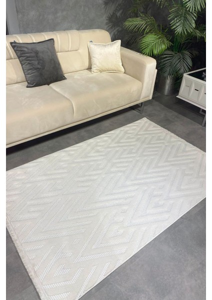 Luxess Mood 1118 Krem Hav Toz Vermez Salon Halısı Kesme Halı Yolluk Kaymaz Taban Halı