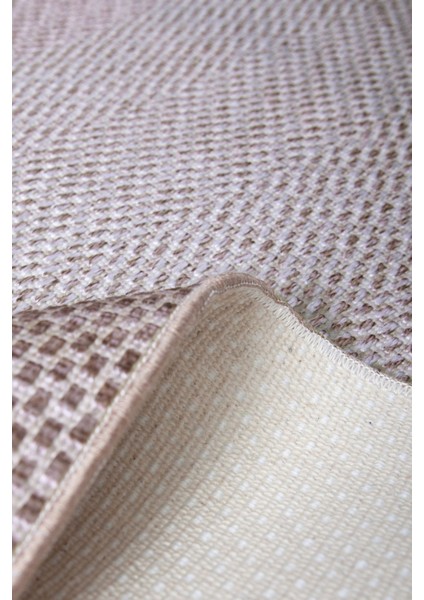 Decoser Hasır 8062 Bej Kahve Halı Kilim Kaymaz Taban Salon Mutfak Kesme Yolluk