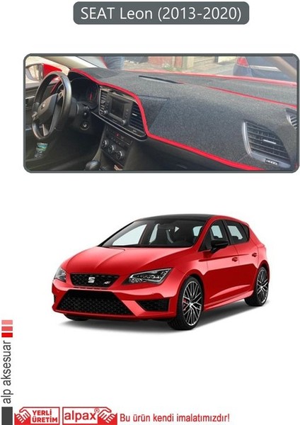 Seat Leon 2013-2020 Ön Örtüsü Göğüs Panel Torpido Koruma Koruyucu Kılıf Gri