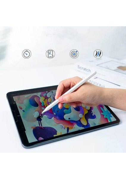 Zore Pencil 09 Palm-Rejection Magnetik Şarj ve Eğim Özellikli Dokunmatik Çizim Kalemi-Beyaz