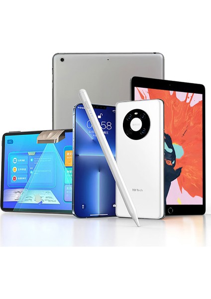 Zore Pencil 10 Magnetik Şarj ve Eğim Özellikli Dokunmatik Çizim Kalemi-Beyaz