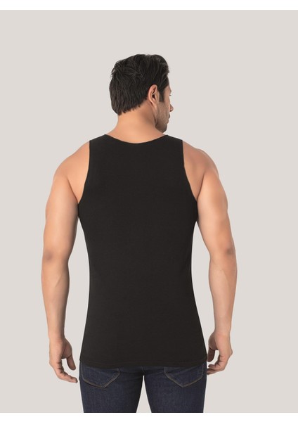 Erkek Görünmez Atlet Hayalet Atlet Siyah %100 Pamuklu Penye 2'li Paket fırsatları