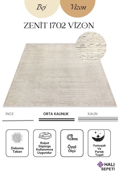 Enti Naturel 1702 Vizon Yumuşak Dokulu Parlak Görünümlü Halı Kesme Yolluk modelleri