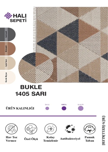 Enti Bukle 1405 Sarı Enti Bukle Hav Toz Vermez Hasır Dokulu Etnik Antialerji