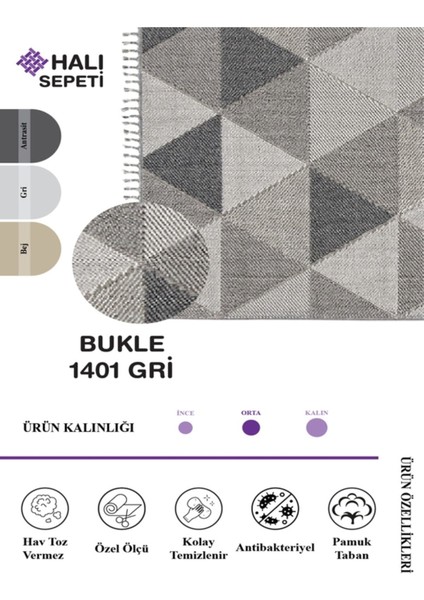 Enti Bukle 1401 Gri Iskandinav Halı Kesme Yolluk Salon Halı Koridor Oturma Odası Halısı modelleri