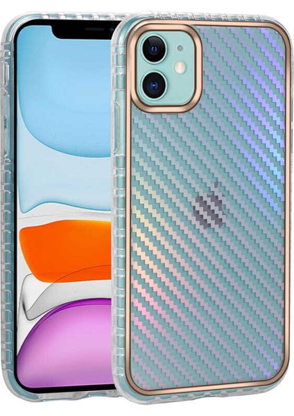 iPhone 11 Kılıf Desenli Parlayan Transparan Hgea Avva Kapak-No8