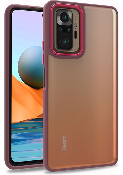 Xiaomi Redmi Note 10 Pro Kılıf Hgea Flora Kapak-Kırmızı