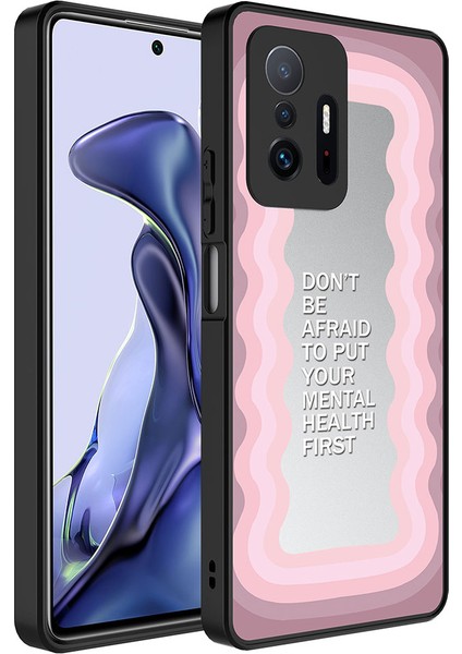 Xiaomi Mi 11T 5g Kılıf Aynalı Desenli Kamera Korumalı Parlak Hgea Mirror Kapak-Ayna