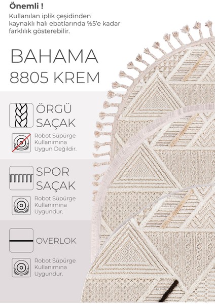 Enti Bonn 8805 Krem Oval Iskandinav Halı Salon Halısı Kesme Halı Yolluk indirimleri