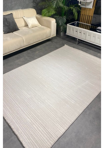 Luxess Bukle 1120 Bej Hav Toz Vermez Salon Halısı Kesme Halı Yolluk Kaymaz Taban Halı