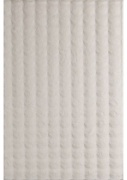 Enti Nice 9303 Krem Yıkanabilir Kabartmalı Yumuşak Halı Kaymaz Suni Kürk Tavşan Post Peluş