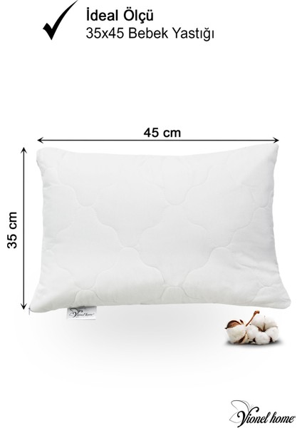 Kapitone Sıvı Geçirmez Bebek Yastığı | %100 Pamuk | Fermuarlı Tasarım |35X45 cm