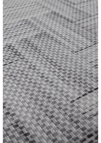 Decoser Hasır 8052 Gri Halı Kilim Kaymaz Taban Salon Mutfak Kesme Yolluk