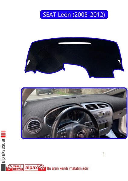 Seat Leon 2005-2012 Ön Örtüsü Göğüs Panel Torpido Koruma Koruyucu Kılıf Mavi
