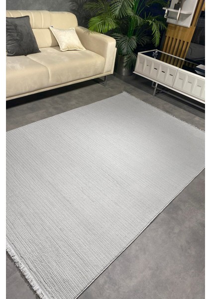 Luxess Bukle 1120 Gri Hav Toz Vermez Salon Halısı Kesme Halı Yolluk Kaymaz Taban Halı
