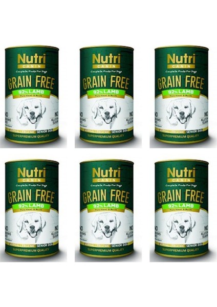 Kuzu Etli Tahılsız Yaşlı Köpek Konservesi 400 gr x 6 Adet