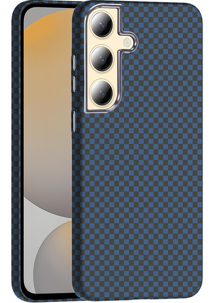 Galaxy S24 Plus Kılıf M-Safe Şarj Özellikli Karbon Fiber Görünümlü Hgea Gros Kapak - Gold-Siyah