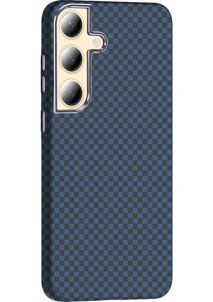 Galaxy S24 Plus Kılıf M-Safe Şarj Özellikli Karbon Fiber Görünümlü Hgea Gros Kapak - Gold-Siyah
