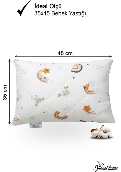 Kapitone Sıvı Geçirmez Bebek Yastığı | %100 Pamuk | Fermuarlı Tasarım |35X45 cm