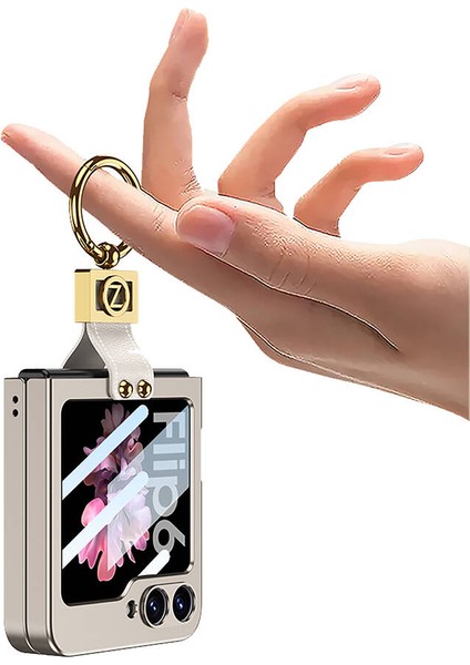 Galaxy Z Flip 6 Kılıf Hgea Z Harfli Yüzüklü Kıpta Kapak-Titanyum-Gri fiyatları