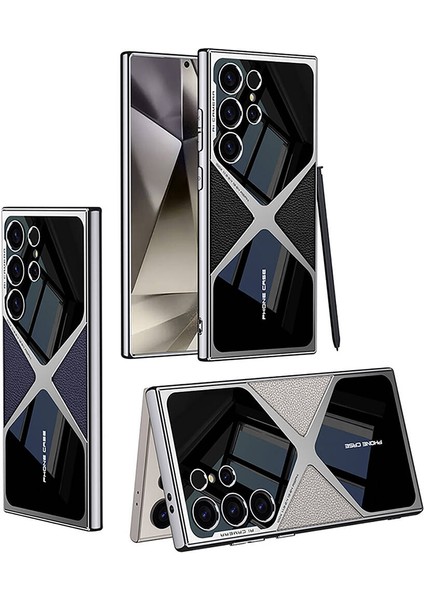 Galaxy S24 Ultra Kılıf Ultra Ince Kamera Korumalı Pc + Deri Arka Yüzey Hgea X-Pro Kapak-Siyah modelleri