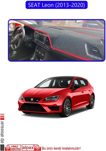 Seat Leon 2013-2020 Ön Örtüsü Göğüs Panel Torpido Koruma Koruyucu Kılıf Mavi