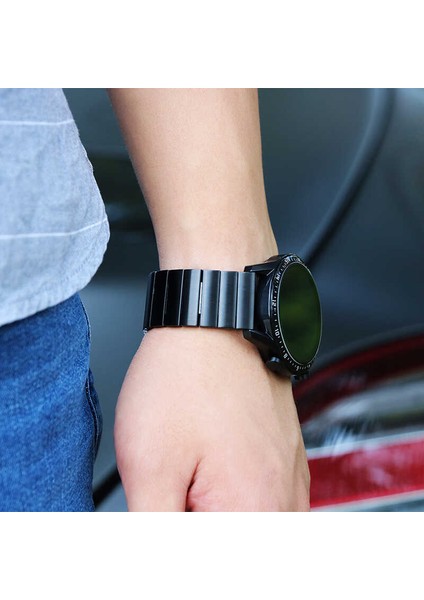 Gear S2 (20MM) Uyumlu Krd-16 Metal Kordon Zore - Siyah