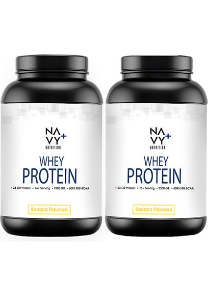2 Adet 2300 gr Whey Protein Tozu Muz Aromalı + Shaker