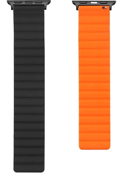 ​​​watch 7 41MM Uyumlu Krd-52 Kordon Zore - Siyah-Turuncu