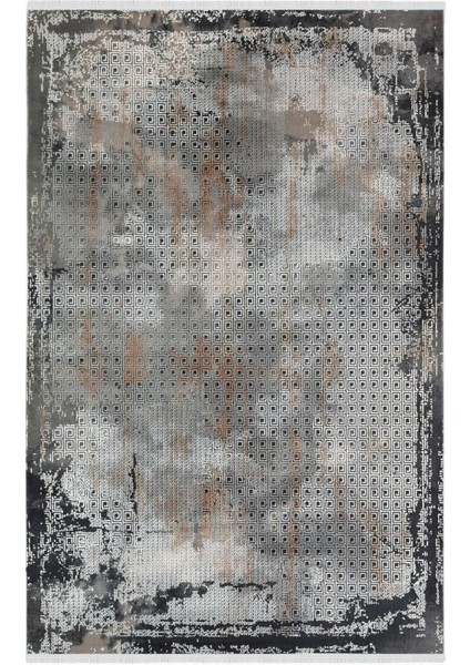 Enti Naturel 1711 Siyah Taba Yumuşak Dokulu Parlak Görünümlü Halı Kesme Yolluk