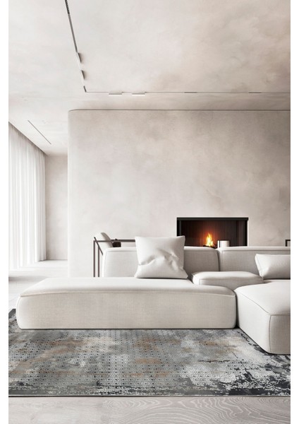 Enti Naturel 1711 Siyah Taba Yumuşak Dokulu Parlak Görünümlü Halı Kesme Yolluk fiyatları