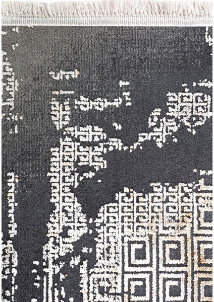 Enti Naturel 1711 Siyah Taba Yumuşak Dokulu Parlak Görünümlü Halı Kesme Yolluk indirimleri