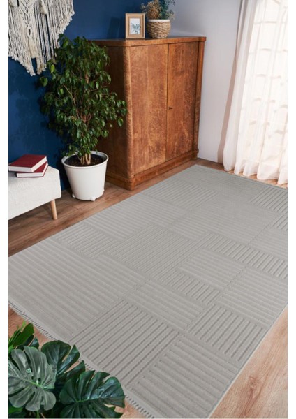 Enti Prag 9203 Gri Halı Yolluk Modern Salon Halısı Antre Hol