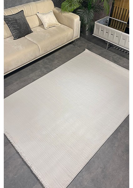Luxess Bukle 1120 Krem Hav Toz Vermez Salon Halısı Kesme Halı Yolluk Kaymaz Taban Halı