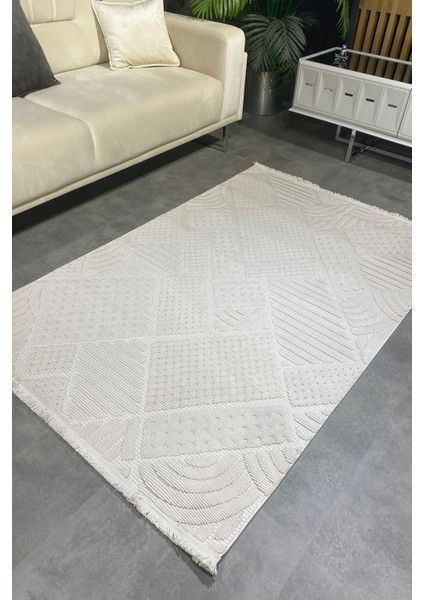 Luxess Mood 1119 Bej Hav Toz Vermez Salon Halısı Kesme Halı Yolluk Kaymaz Taban Halı