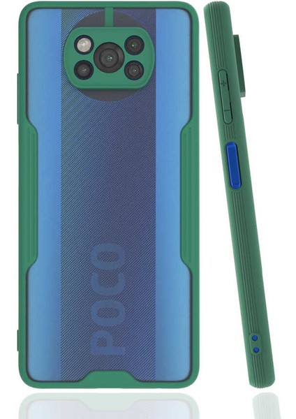 Xiaomi Poco X3 Kılıf Hgea Parfe Kapak-Koyu Yeşil
