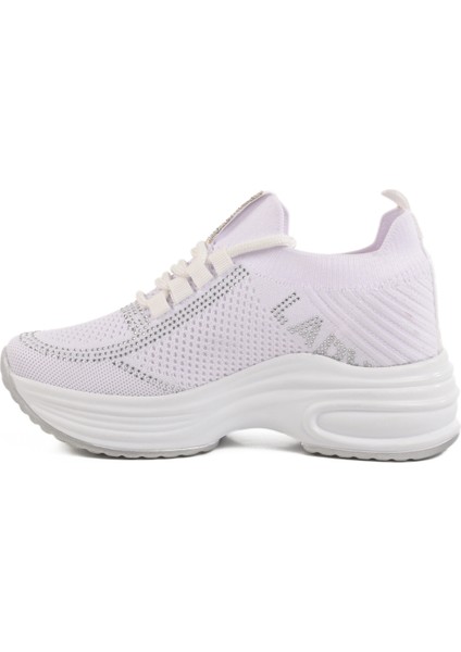 Beyaz Fileli Taşlı Kadın Spor Ayakkabı Lady 5002 Z fiyatları