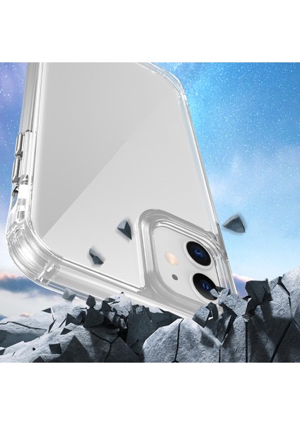 iPhone 11 Kılıf Airbagli Takılabilir Askı Aparatlı Hgea Snap Silikon Kapak-Şeffaf