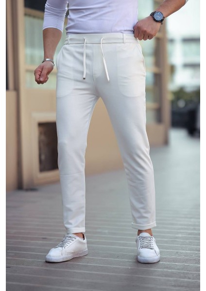 Bel Lastikli Diagonel Pantolon