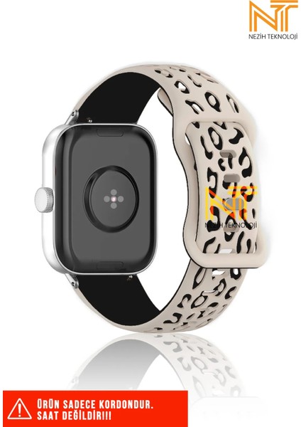 Xiaomi Amazfit Gts / Gts 2 / Gts 2e / Gt S3 / Gt S4 Mini Uyumlu Leopar Desenli Silikon Kordon 20MM