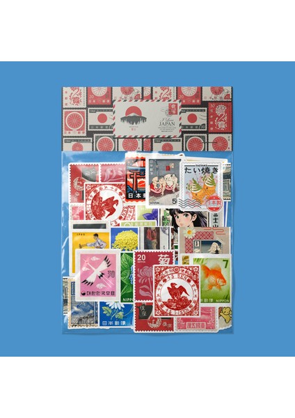 Japon Pul Sticker Paketi -Bullet Journal - Ajanda - Planner - Defter - Laptop Etiket Çıkartma Çok Renkli 10 x 15 Paket Boyutu 3 x 5 cm Stickerlar Paket Içeriği 25 Adet Dadi Ramba Sticker