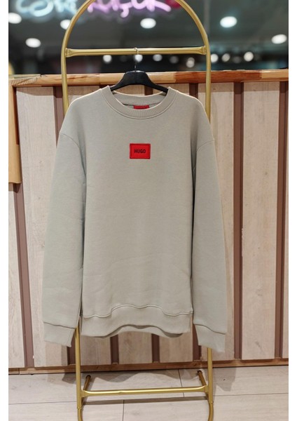 Bisiklet Yaka Ö N Amblemli Sweat Gri