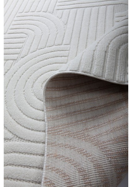 Luxess Dizayn 1090 Krem Kaymaz Taban Kesme Yolluk Mutfak Halısı Modern Salon Halısı fırsatları