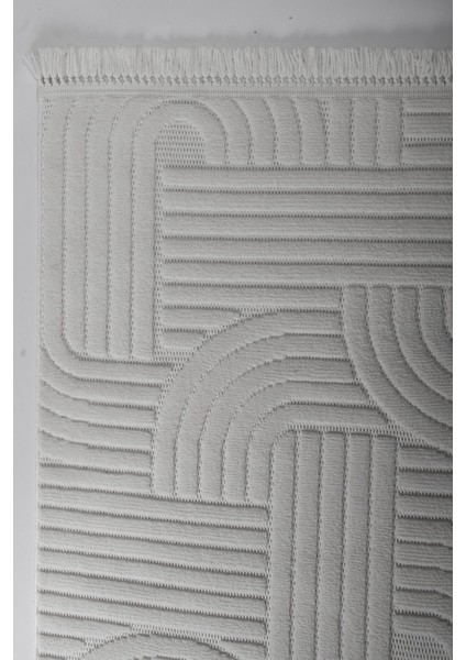 Luxess Dizayn 1090 Krem Kaymaz Taban Kesme Yolluk Mutfak Halısı Modern Salon Halısı indirimleri