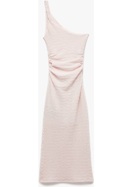 Bürümcük Tek Omuz Kolsuz Bağlama Detaylı Dar Kesim Drapeli Uzun Elbise fiyatları