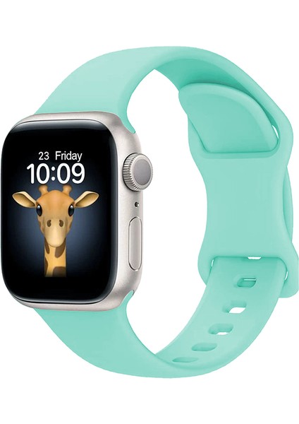 Watch 10 42MM Uyumlu Zore KRD-131 Silikon Kordon Strap Kayış-Açık Yeşil