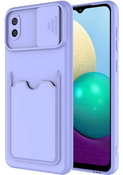 Galaxy A02 Kılıf ​hgea Kartix Kapak-Lila