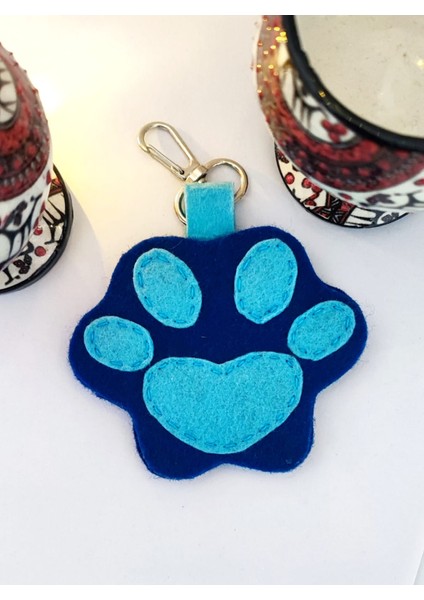 Keçe Işleme Anahtarlık / Patili